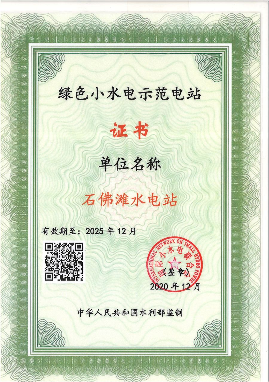 绿色幼水电示范电站